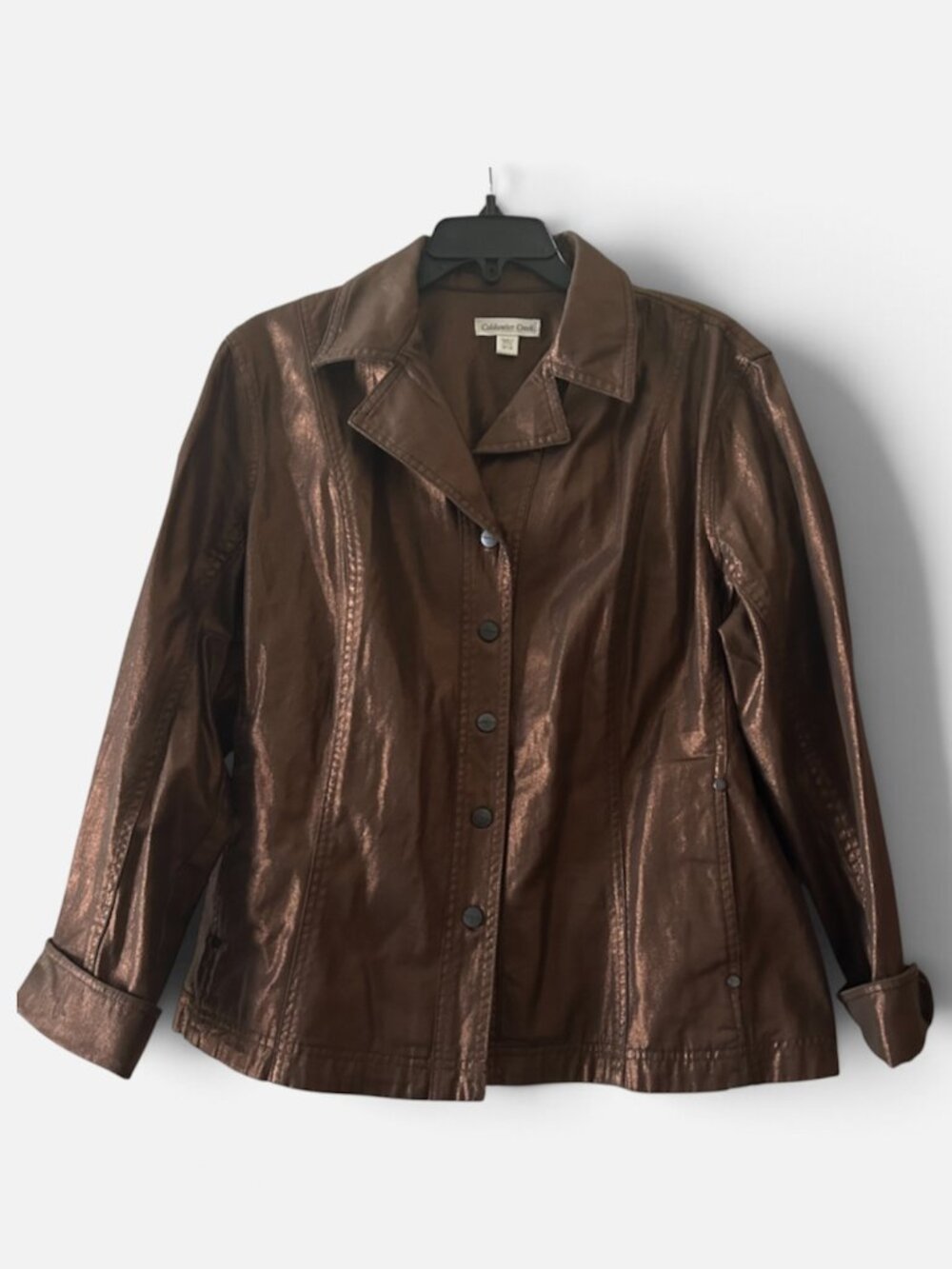 Coldwater Creek Metallic Shimmer Jean-Style Jacket Plus Size 18W, 1X